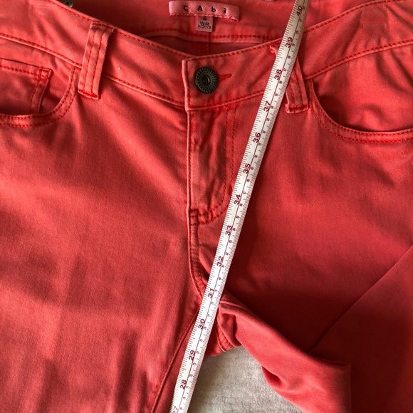 CAbi Lobster Skinny Pants Style #747 Size 4 Orange Coral - Picture 4 of 13
